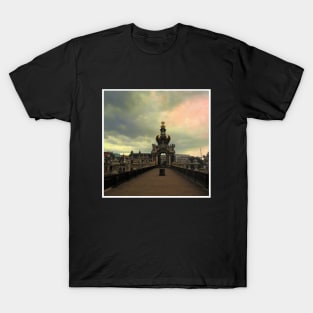 Retro rainbow sky Dresden Germany sightseeing trip photography from city scape Europe trip T-Shirt